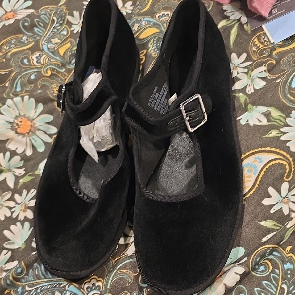 Velvet Soft Black Women's Mary Jane Shoes